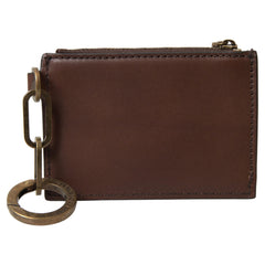 Luxour, Dolce & Gabbana Elegant Brown Leather Coin Purse Wallet, 