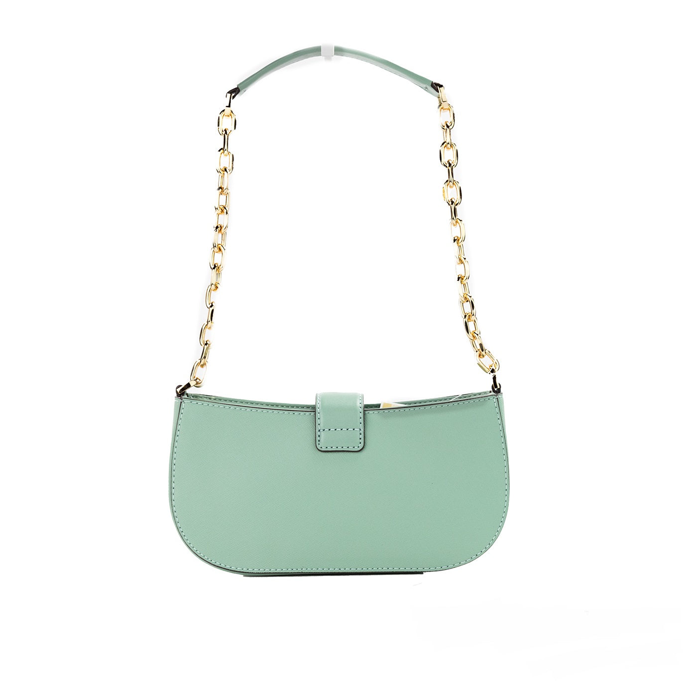 Luxour, Michael Kors Carmen Small Sea Green Leather Pouchette Shoulder Crossbody Purse, 