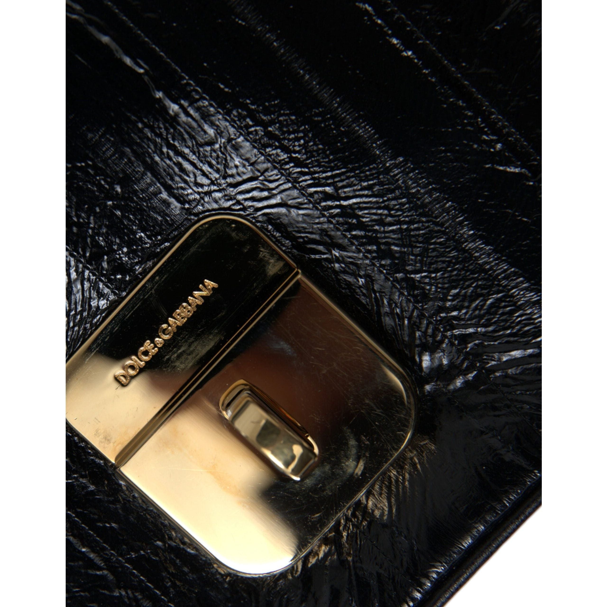 Luxour, Dolce & Gabbana Elegant Eelskin Leather Shoulder Bag, 