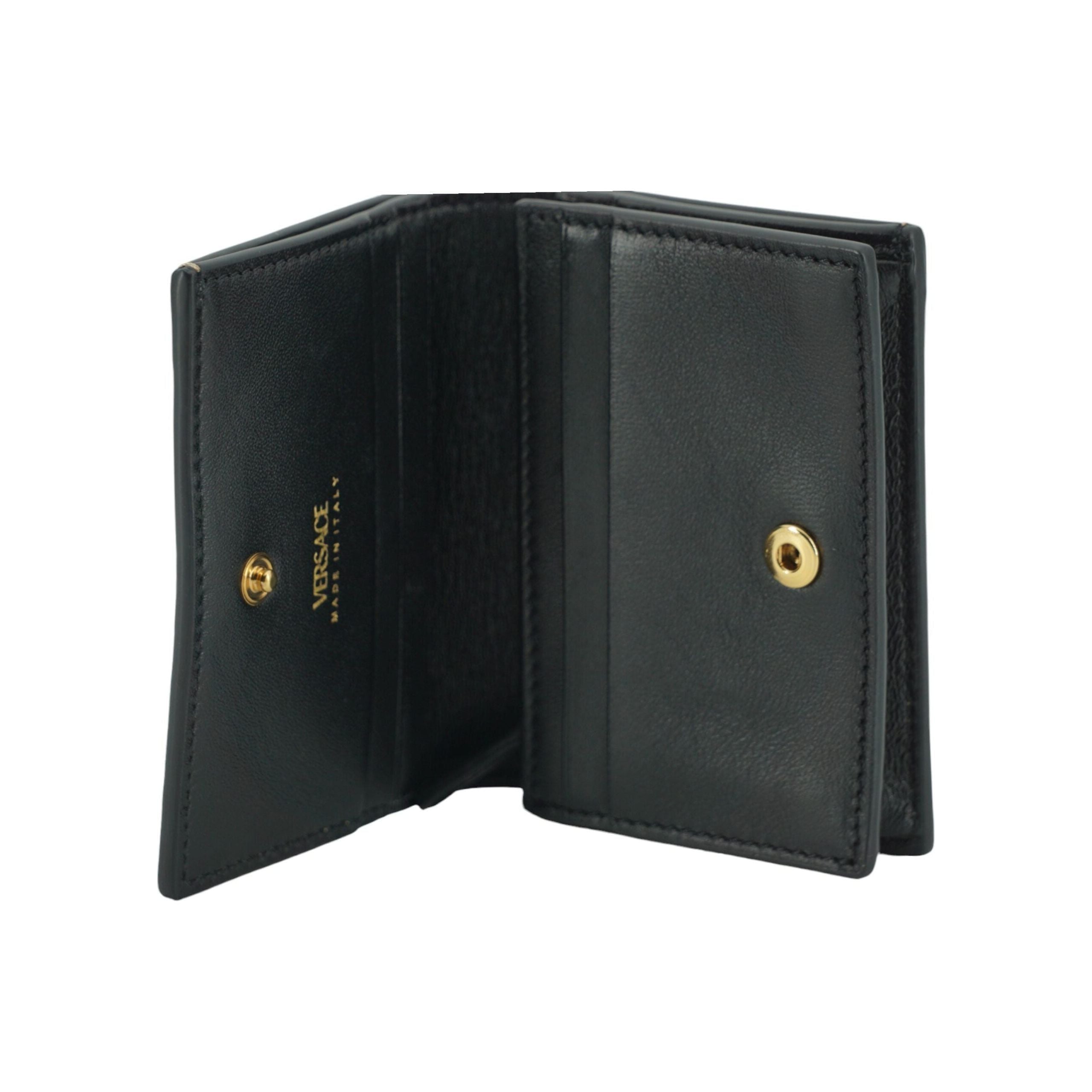 Luxour, Versace Elegant Compact Leather Wallet in Brown, 