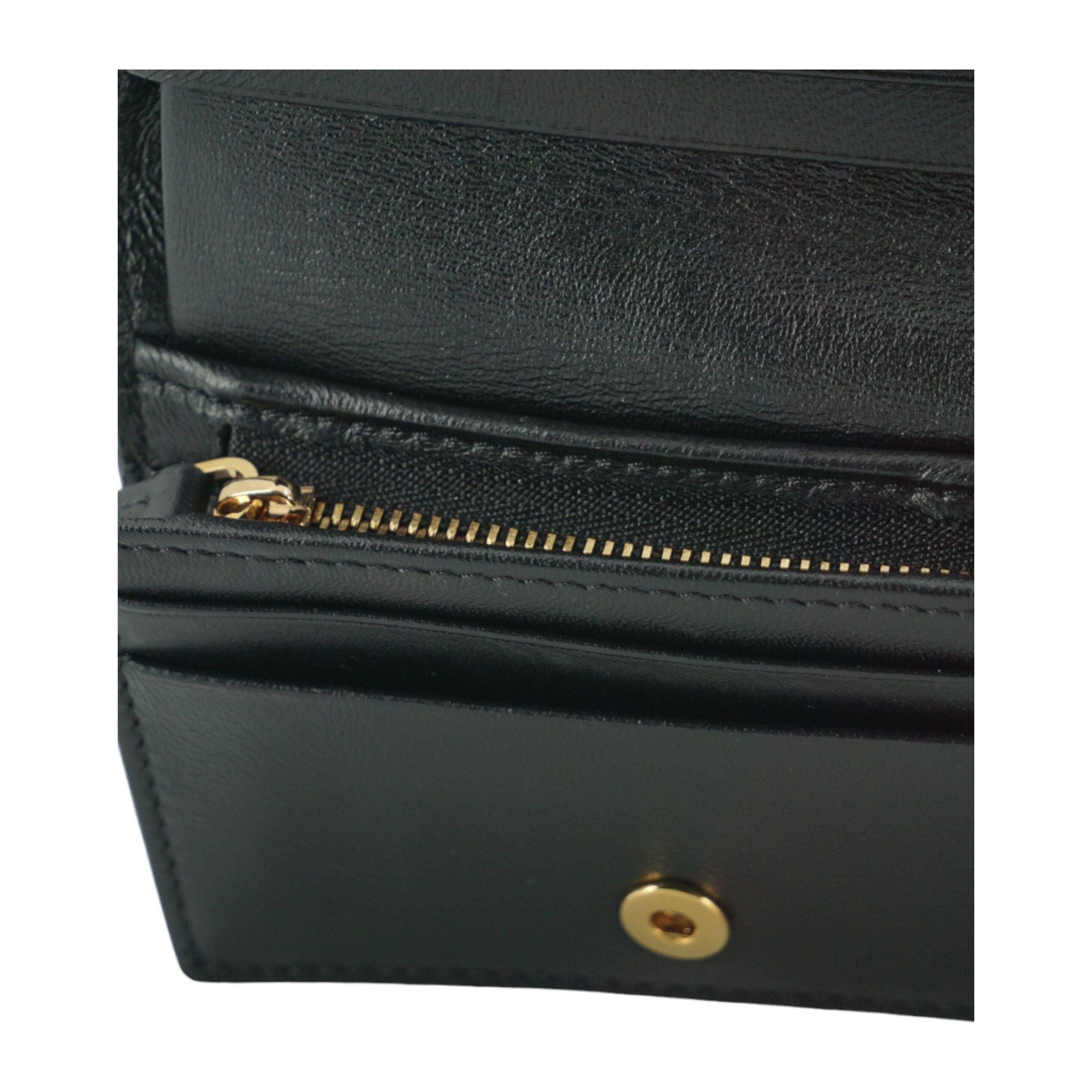 Luxour, Versace Elegant Compact Leather Wallet in Brown, 