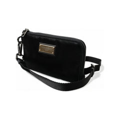 Luxour, Dolce & Gabbana Elegant Black Nylon & Leather Pouch, 
