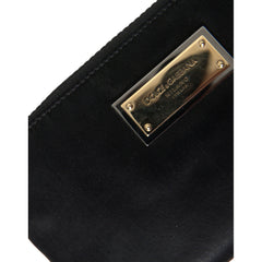 Luxour, Dolce & Gabbana Elegant Black Nylon & Leather Pouch, 