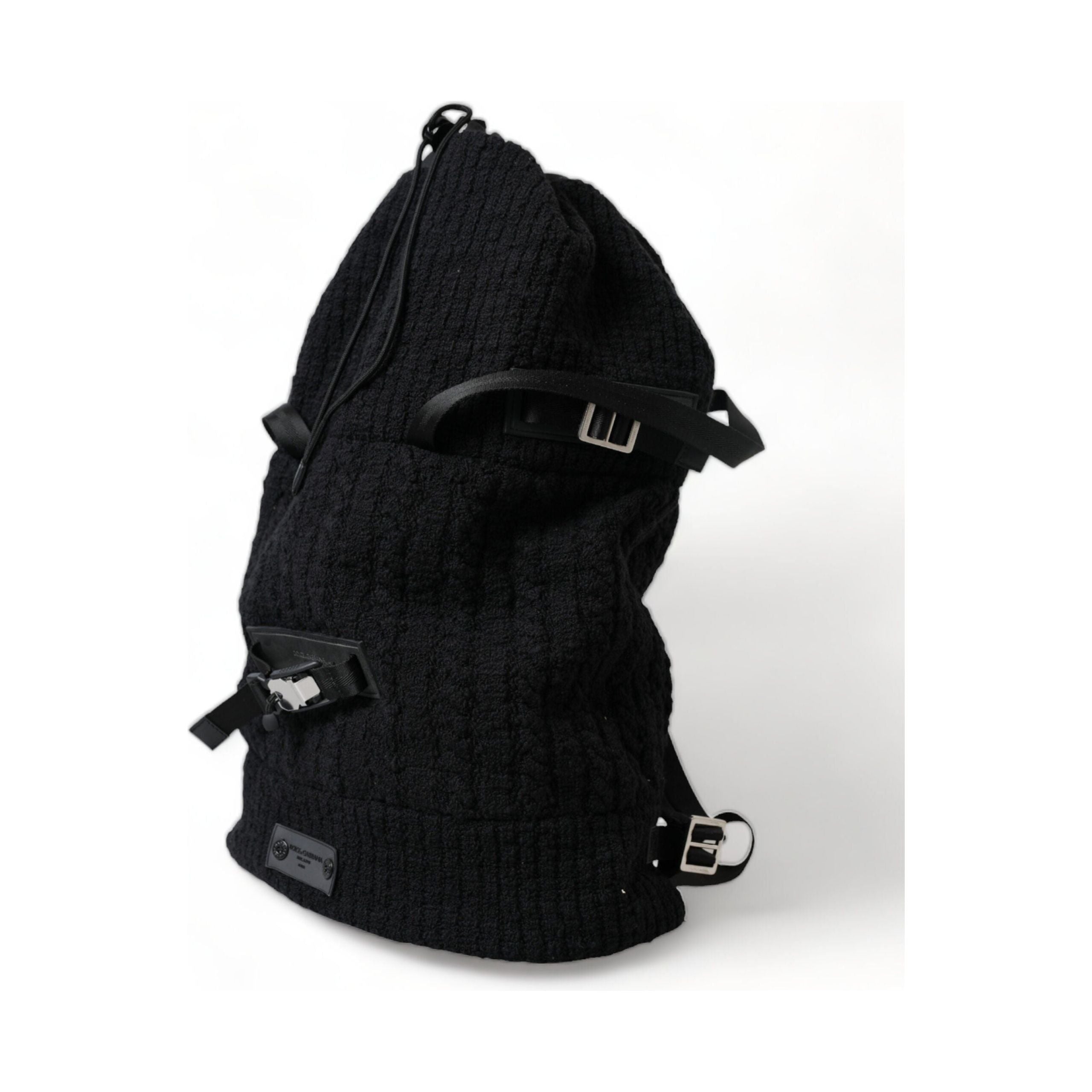 Luxour, Dolce & Gabbana Elegant Tricot Wool-Blend Backpack in Black, 