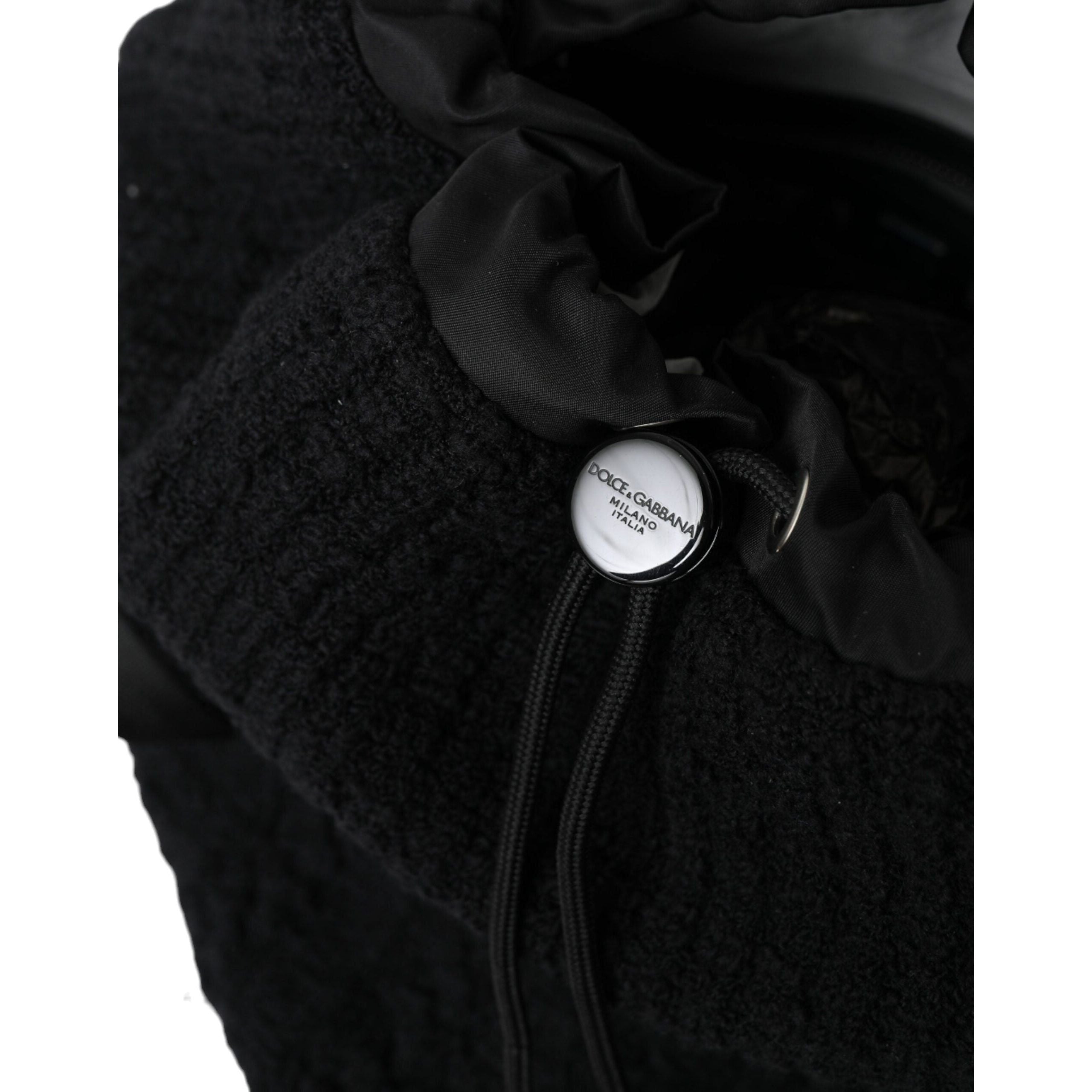 Luxour, Dolce & Gabbana Elegant Tricot Wool-Blend Backpack in Black, 
