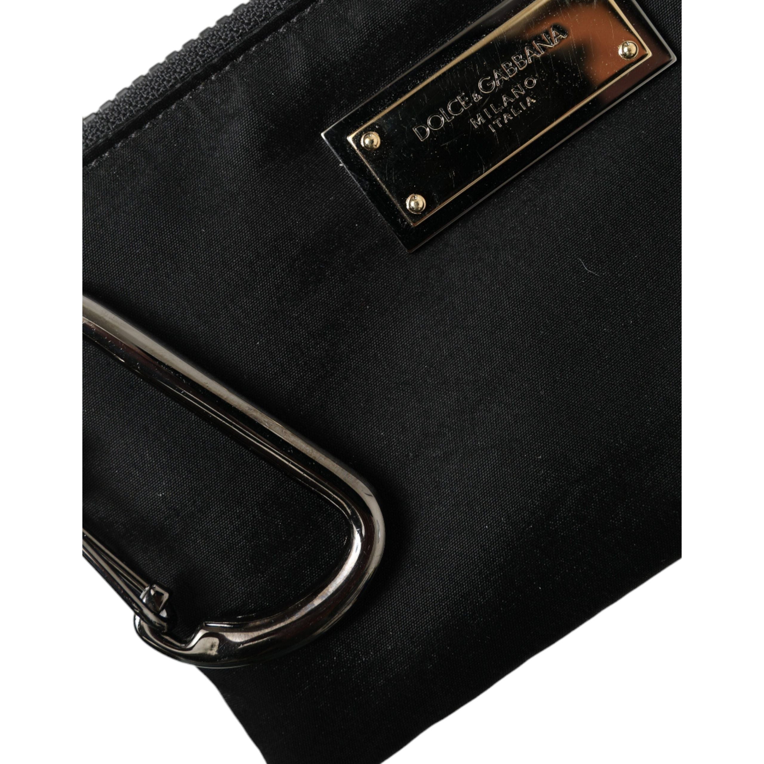 Luxour, Dolce & Gabbana Chic Nylon-Leather Designer Pouch, 