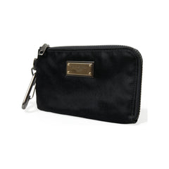 Luxour, Dolce & Gabbana Sleek Designer Nylon-Leather Pouch in Black, 
