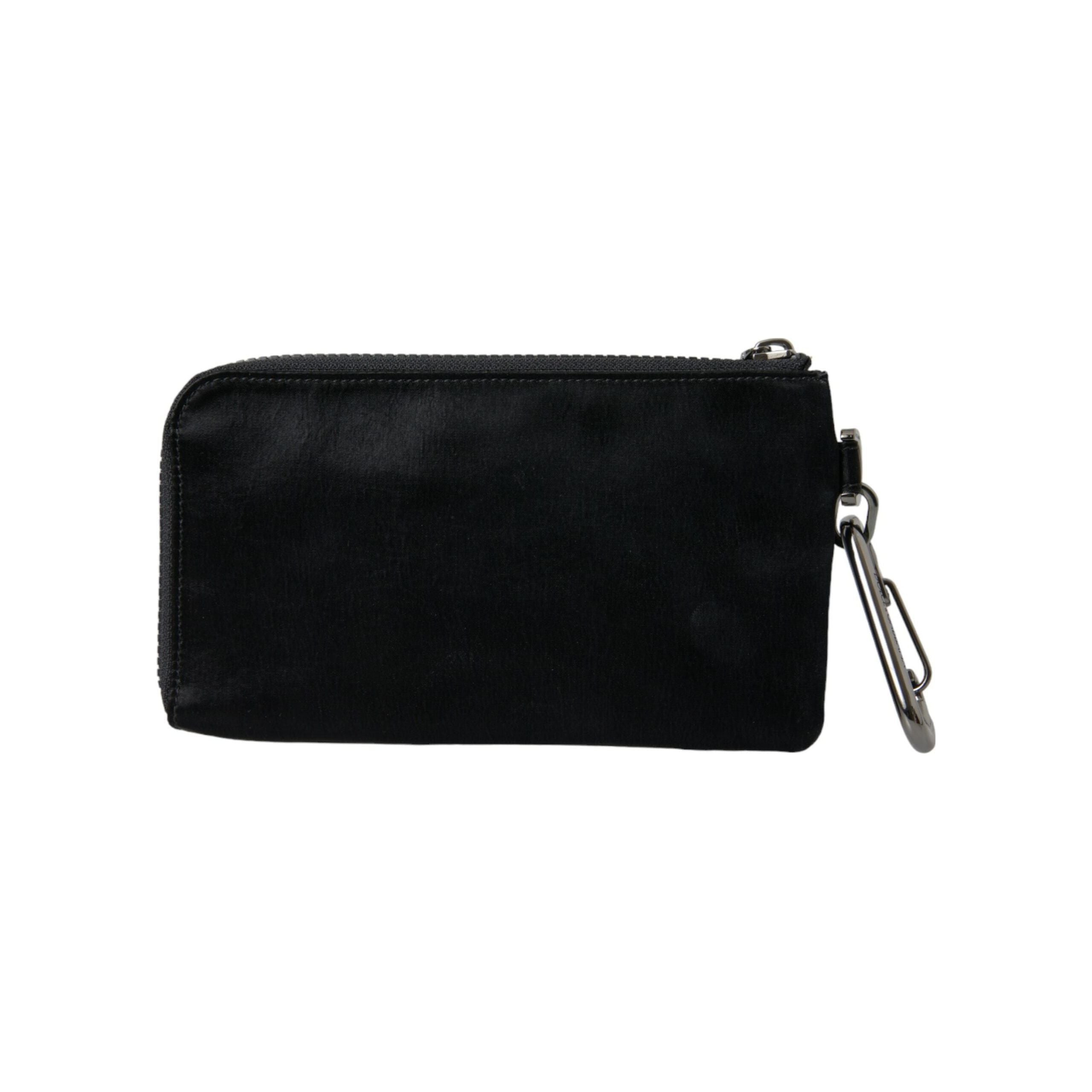 Luxour, Dolce & Gabbana Sleek Designer Nylon-Leather Pouch in Black, 