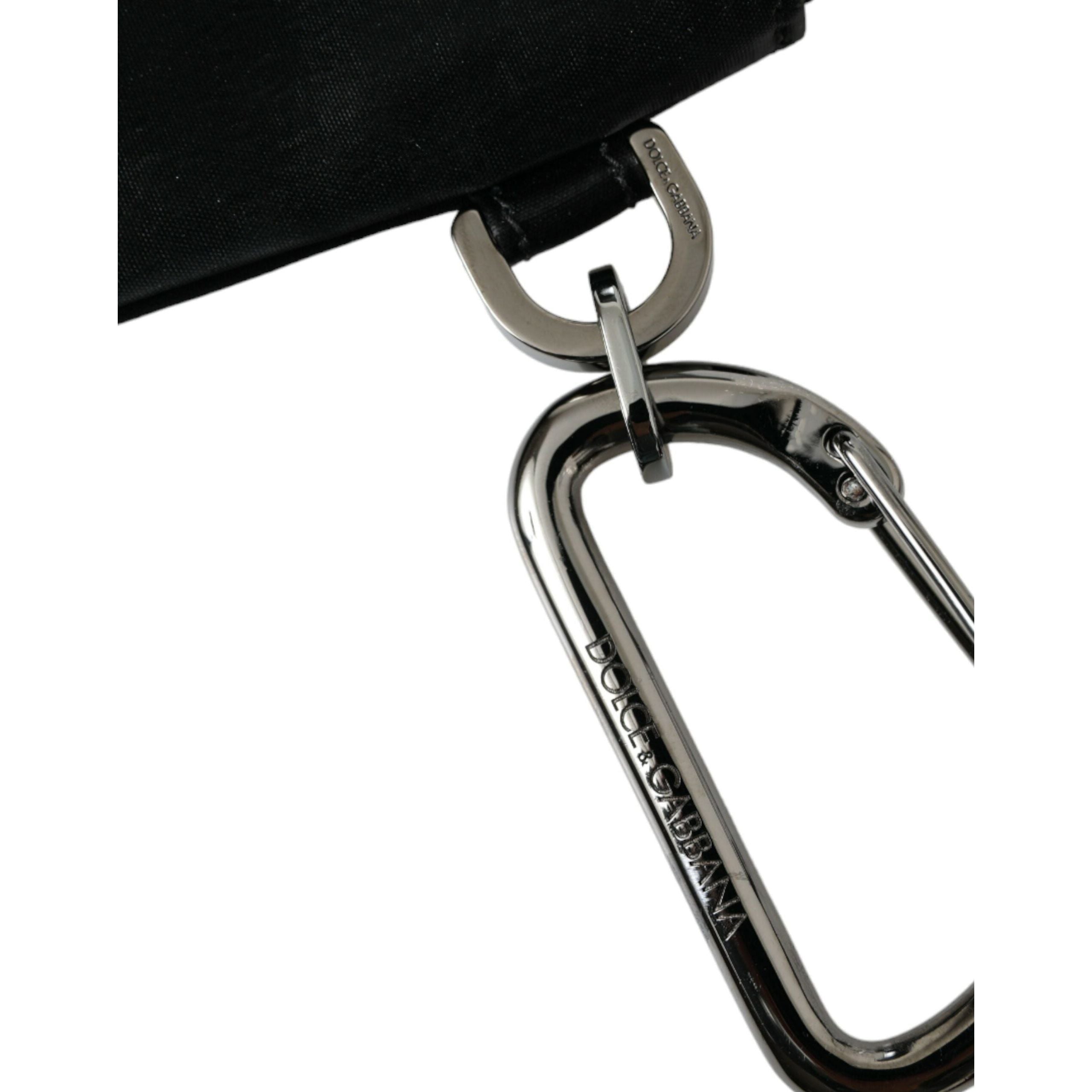 Luxour, Dolce & Gabbana Sleek Designer Nylon-Leather Pouch in Black, 