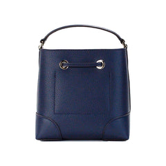 Luxour, Michael Kors Mercer Small Navy Pebbled Leather Bucket Crossbody Bag Purse, 