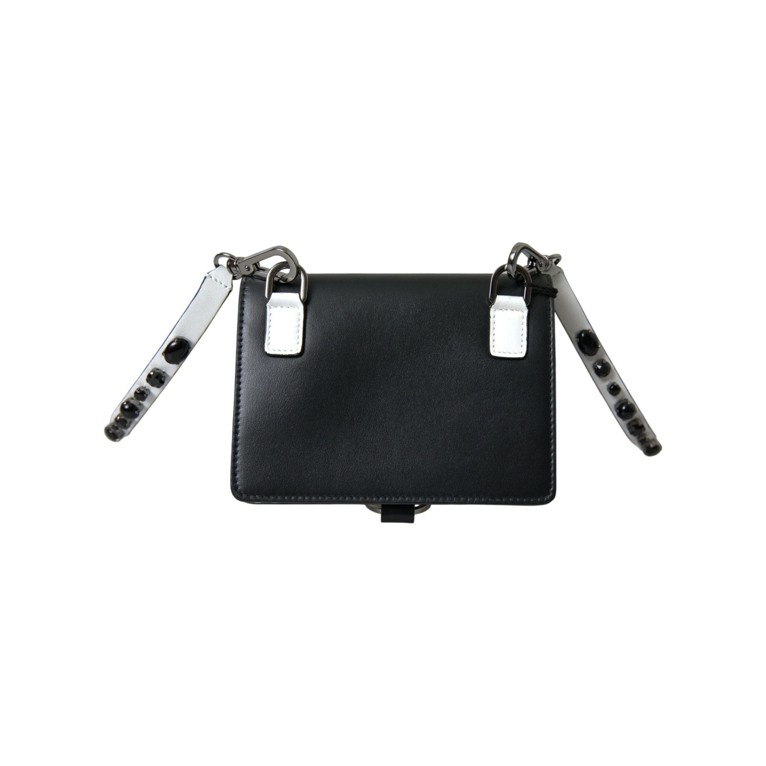 Luxour, Dolce & Gabbana Elegant Crystal-Embellished Leather Card Holder, 