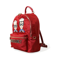Luxour, Dolce & Gabbana Embellished Red Backpack with Gold Detailing, 