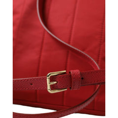 Luxour, Dolce & Gabbana Embellished Red Backpack with Gold Detailing, 