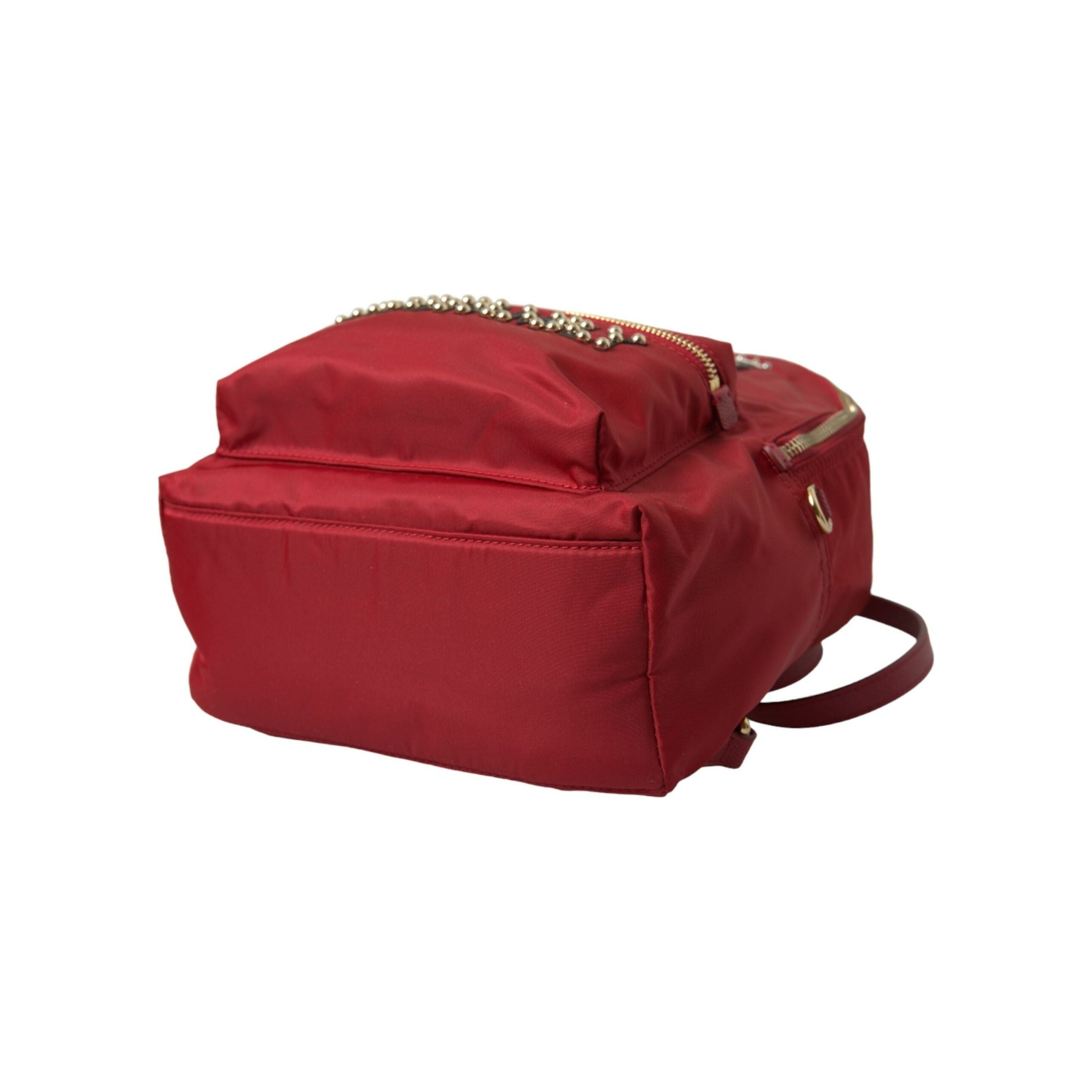 Luxour, Dolce & Gabbana Embellished Red Backpack with Gold Detailing, 
