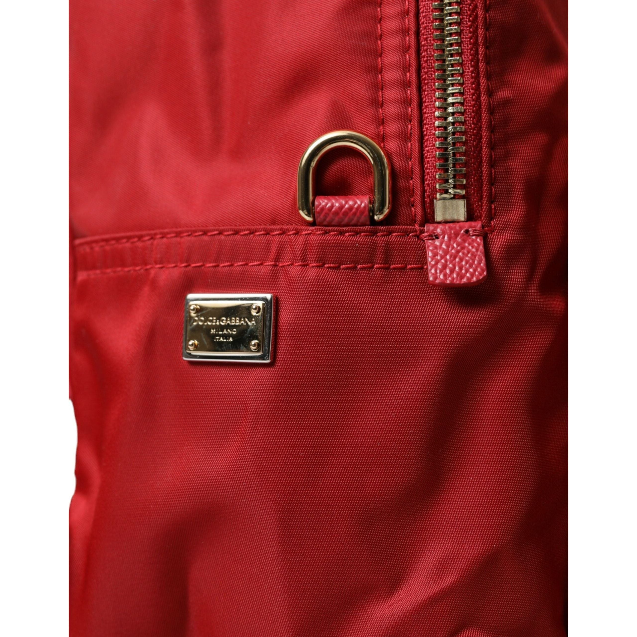 Luxour, Dolce & Gabbana Embellished Red Backpack with Gold Detailing, 