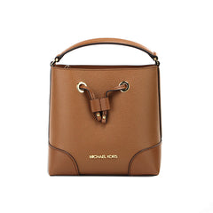 Luxour, Michael Kors Mercer Small Luggage Pebbled Leather Bucket Crossbody Bag Purse, 