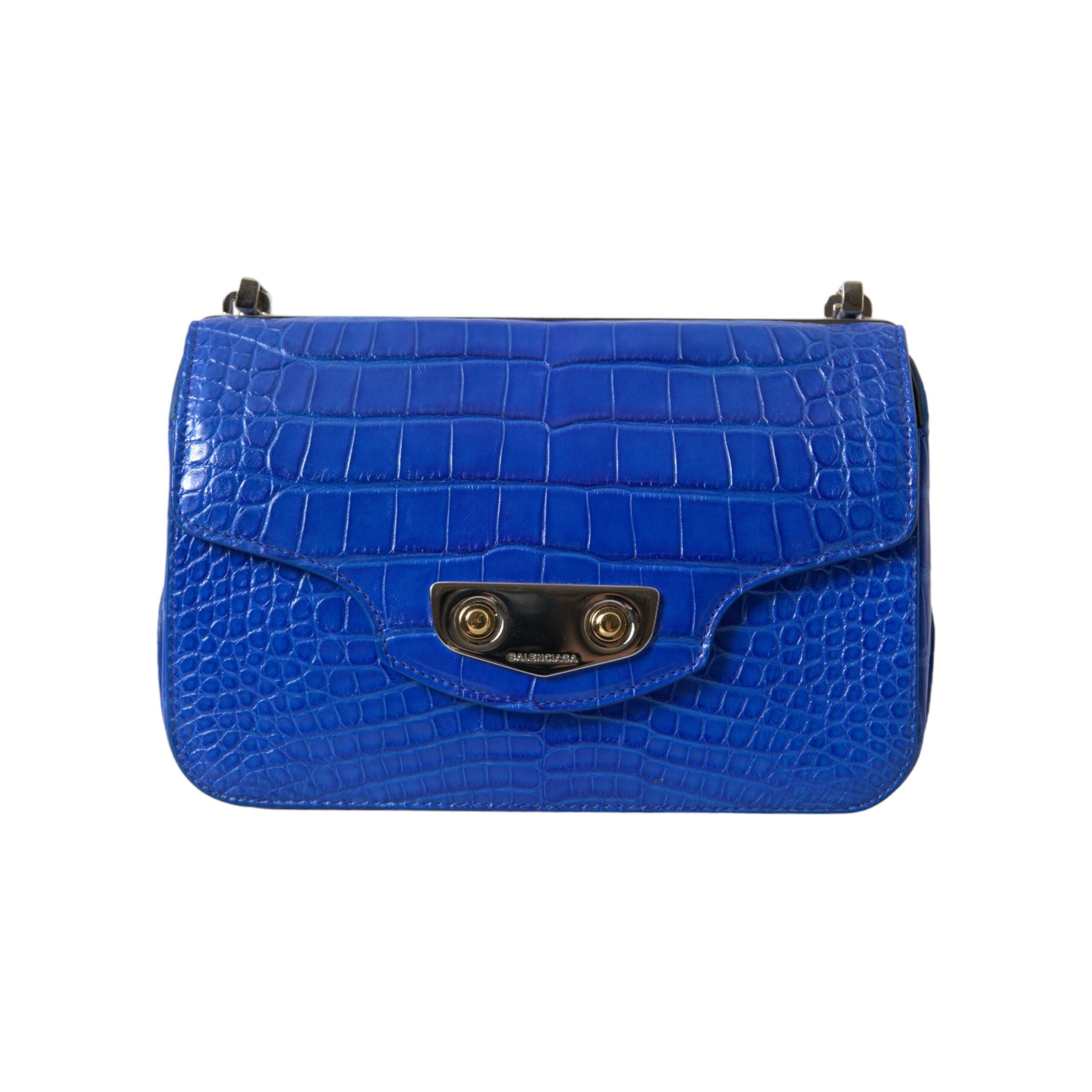 Luxour, Balenciaga Alligator Skin Mini Shoulder Bag - Elegant Blue, 