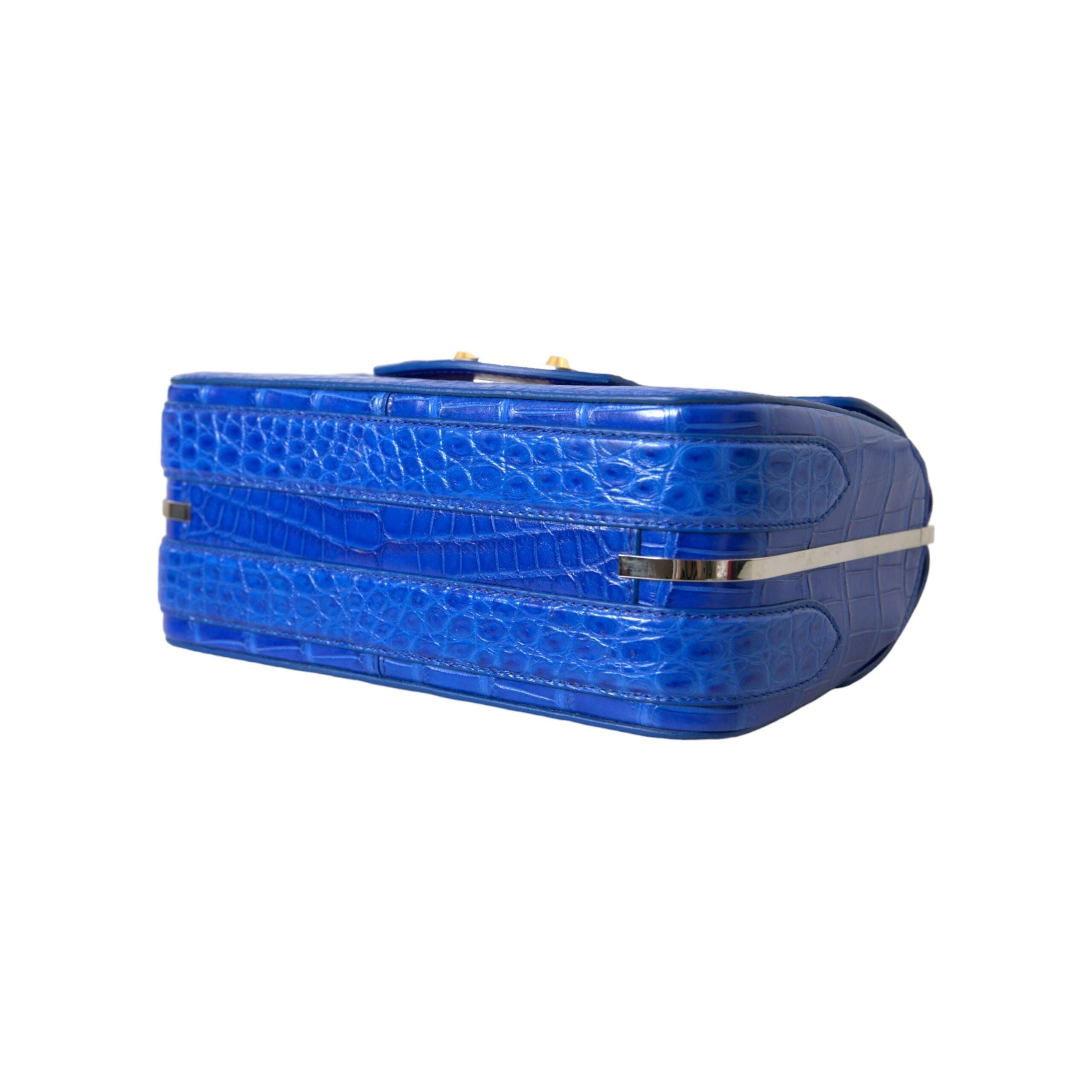 Luxour, Balenciaga Alligator Skin Mini Shoulder Bag - Elegant Blue, 