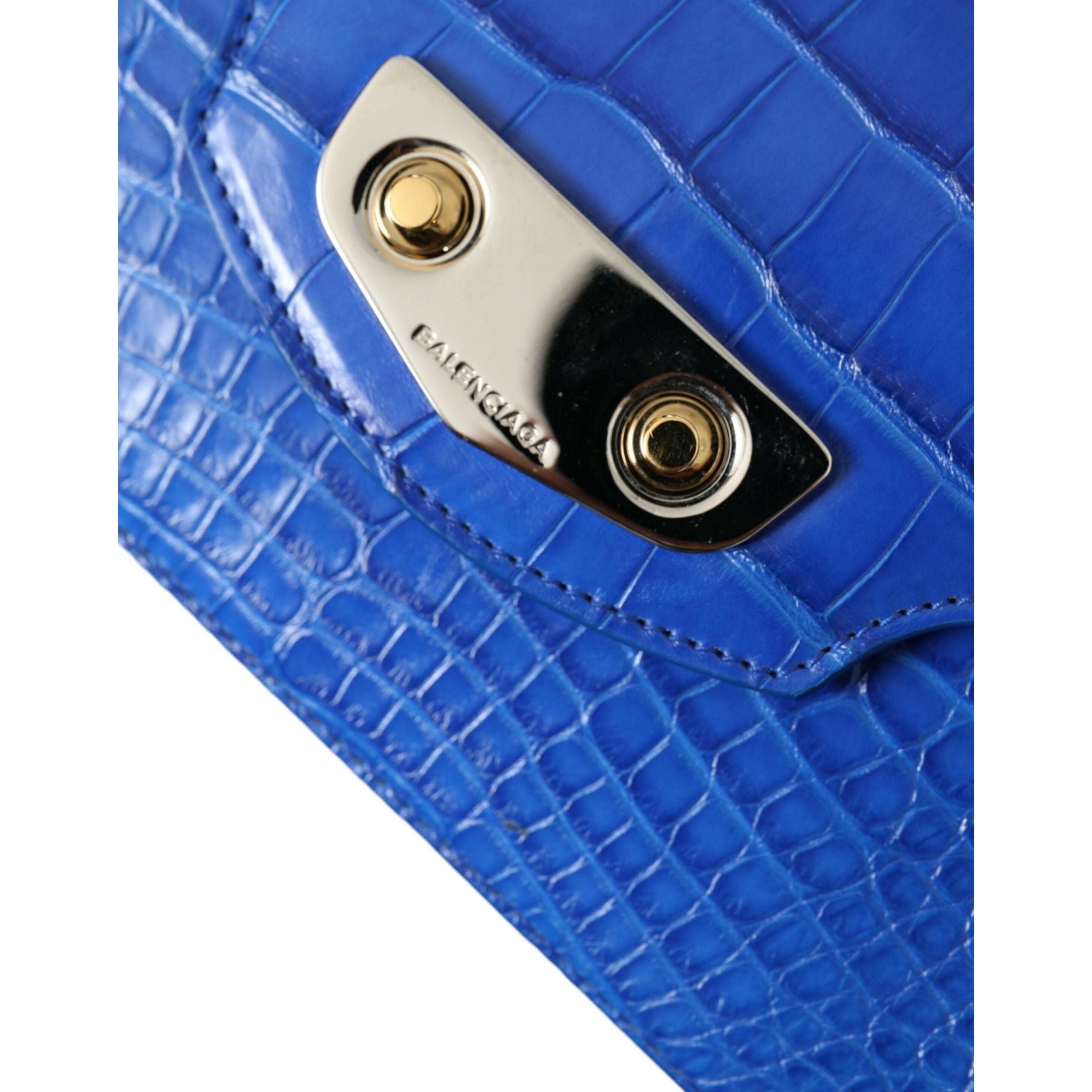 Luxour, Balenciaga Alligator Skin Mini Shoulder Bag - Elegant Blue, 