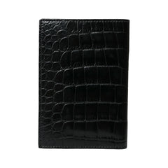 Luxour, Dolce & Gabbana Black Exotic Skin Leather Long Bifold Passport Holder, 