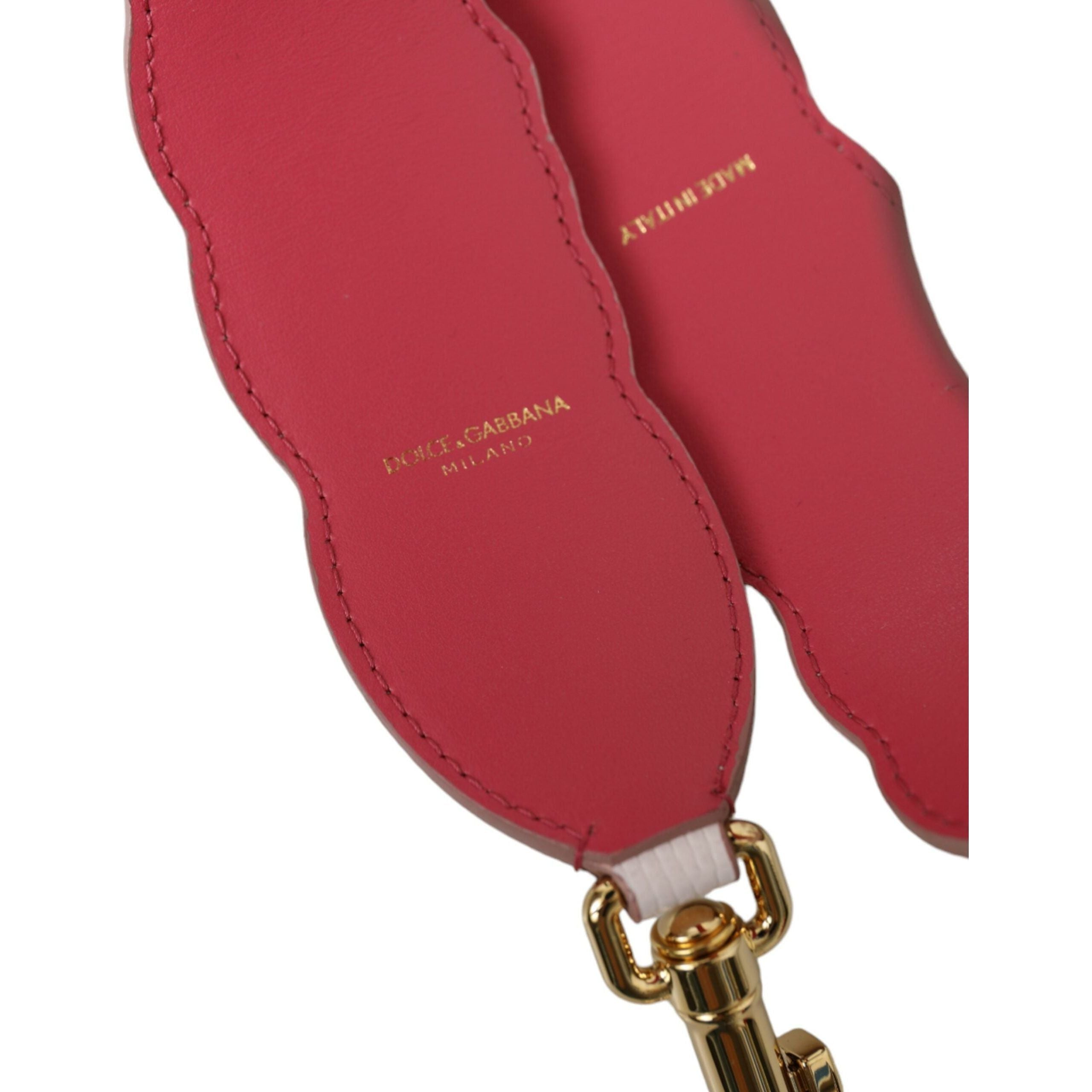 Luxour, Dolce & Gabbana White Floral Leather Accessory Shoulder Strap, 