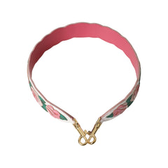 Luxour, Dolce & Gabbana White Floral Leather Accessory Shoulder Strap, 