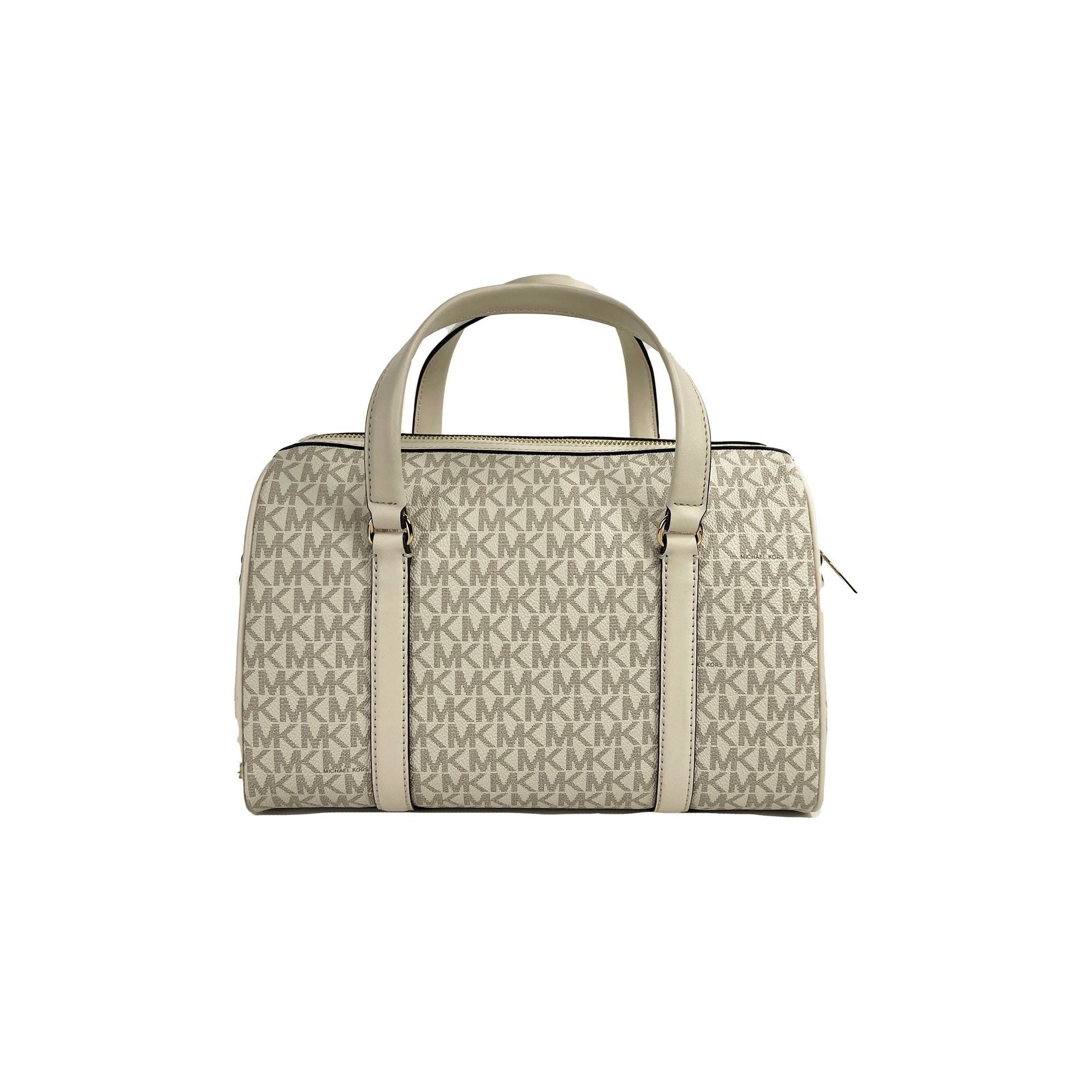 Luxour, Michael Kors Travel Medium Duffle Satchel Crossbody Bag Purse Cream, 
