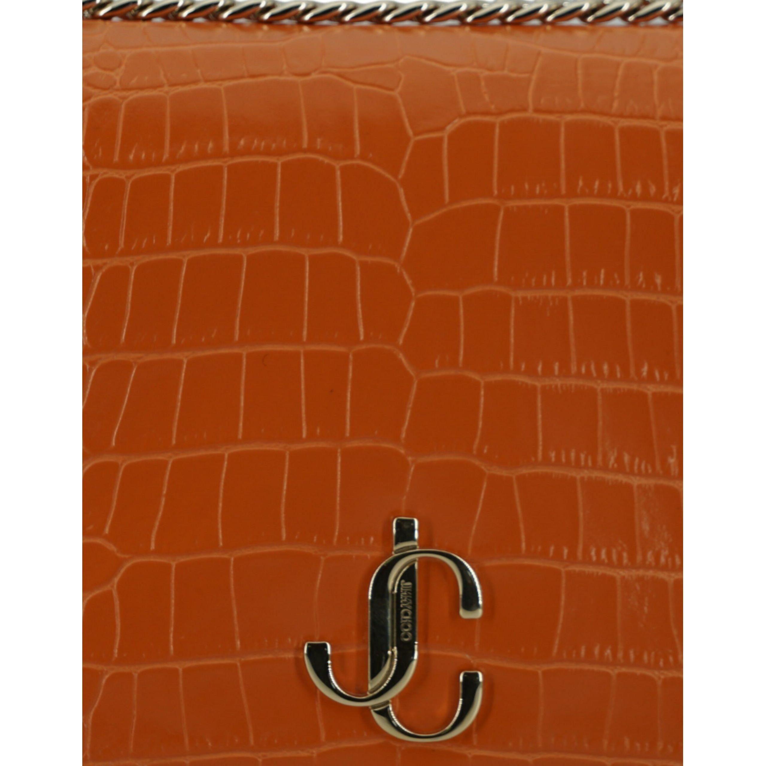 Luxour, Jimmy Choo Amber Orange Leather Shoulder Bag, 