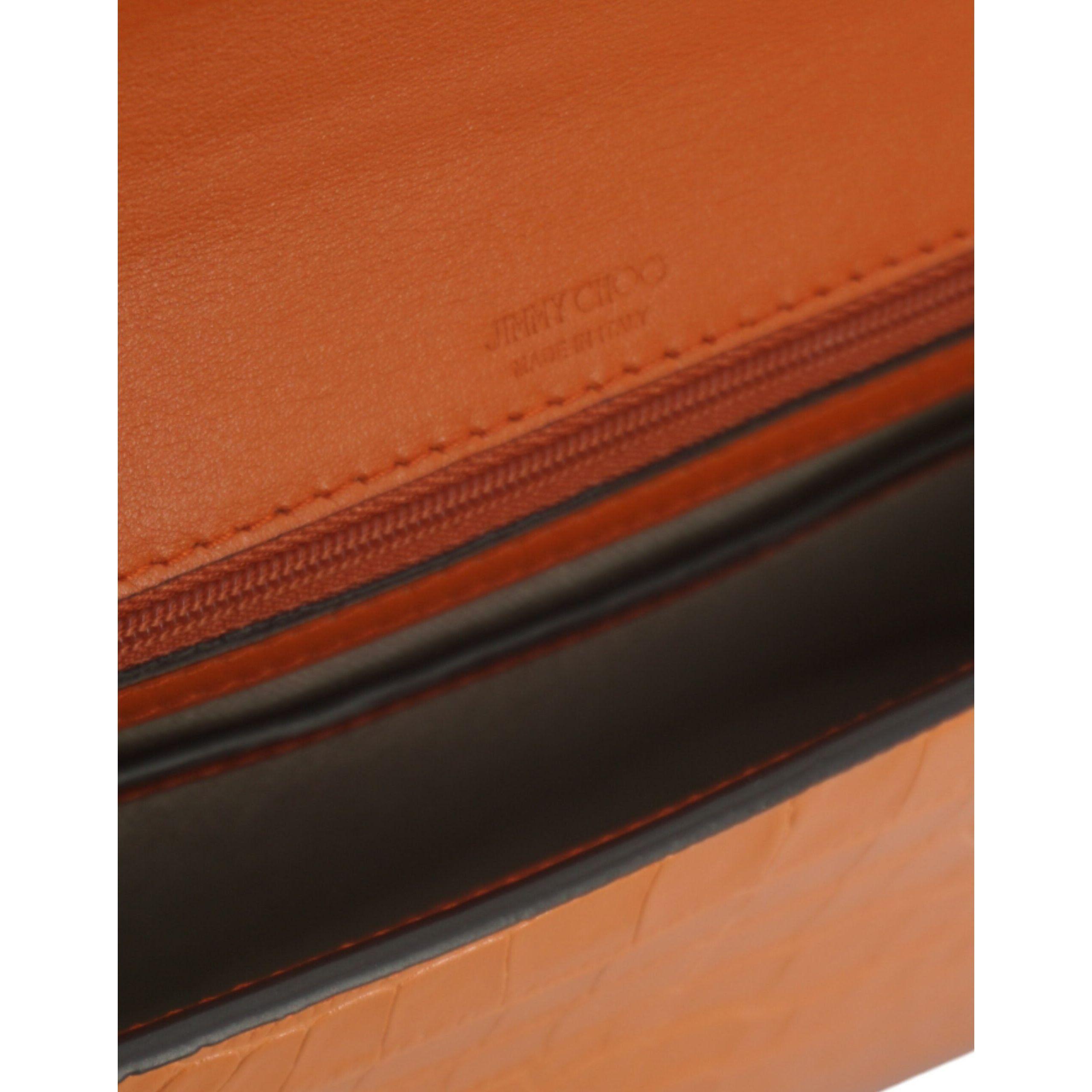 Luxour, Jimmy Choo Amber Orange Leather Shoulder Bag, 