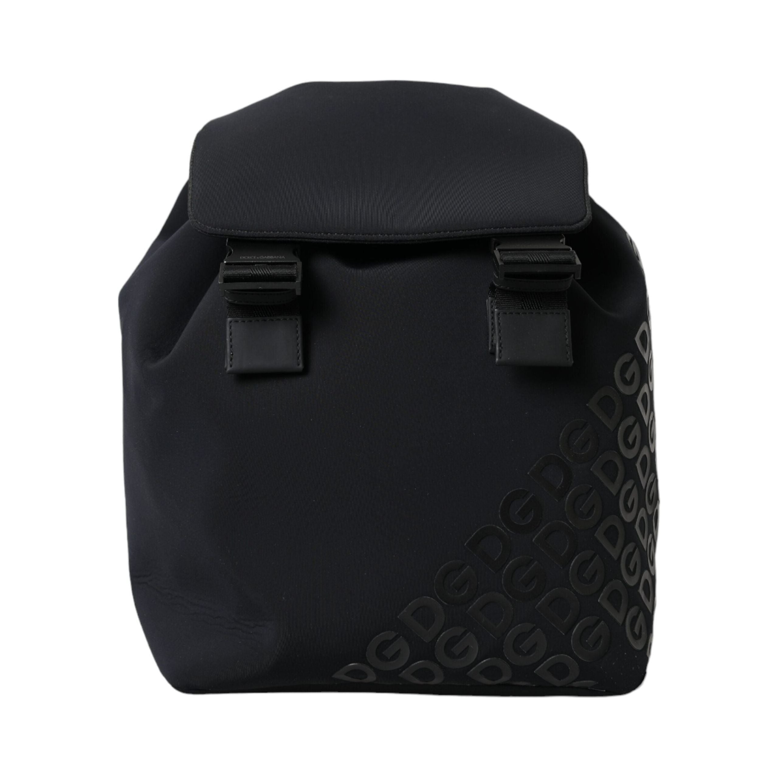 Luxour, Dolce & Gabbana Black Neoprene Nylon DG Logo School Backpack Bag, 