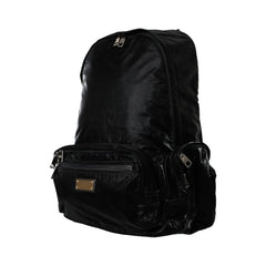 Luxour, Dolce & Gabbana Black Patent Leather Logo Plaque Backpack Bag, 