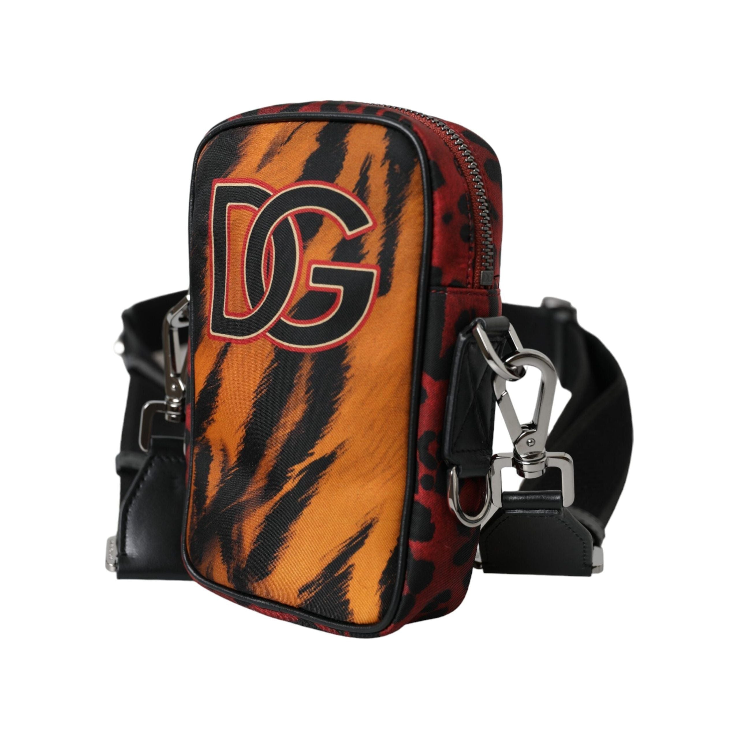 Luxour, Dolce & Gabbana Multicolor Tiger Print Nylon Logo Cross Body Bag, 