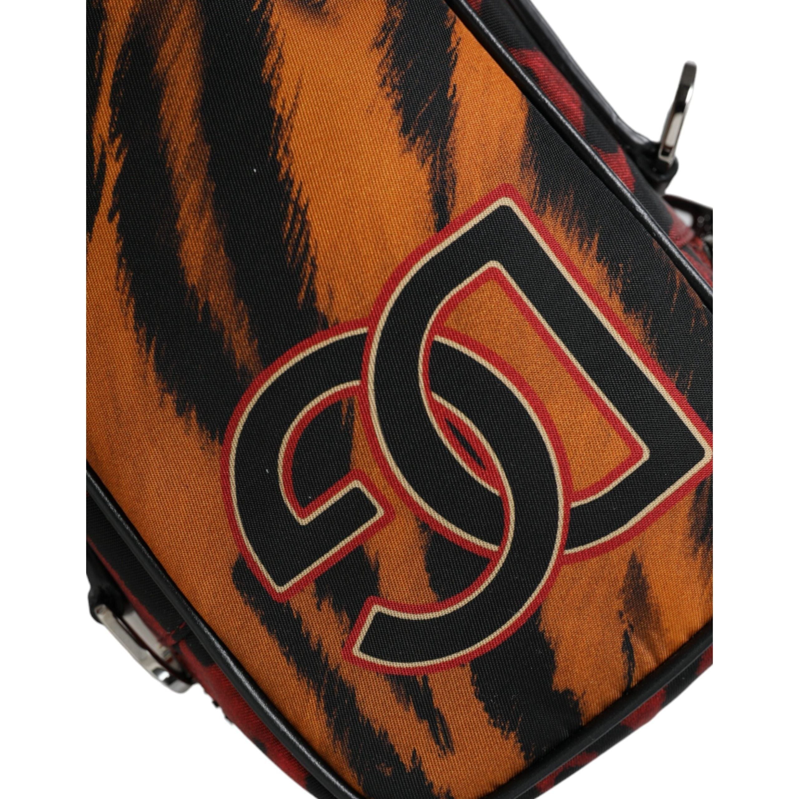 Luxour, Dolce & Gabbana Multicolor Tiger Print Nylon Logo Cross Body Bag, 