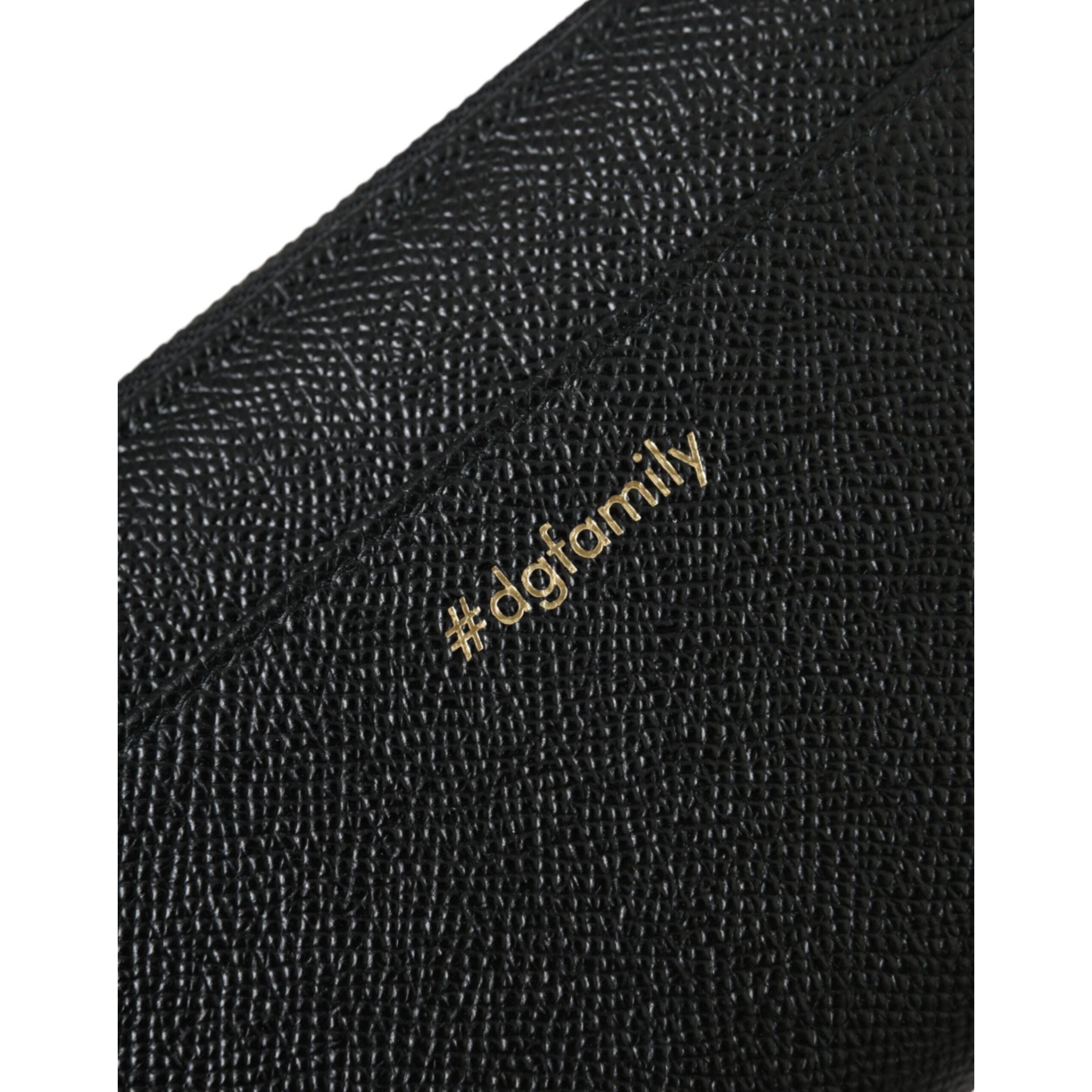 Luxour, Dolce & Gabbana Black Blue Leather #DGFAMILY Zipper Continental Men Wallet, 