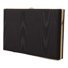 Luxour, Dolce & Gabbana Black Silk Gold Frame Clutch Evening Party Purse Bag, 