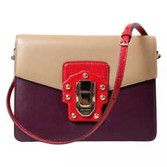Luxour, Dolce & Gabbana Multicolor Lucia Brushed Leather Crossbody Shoulder Bag, 