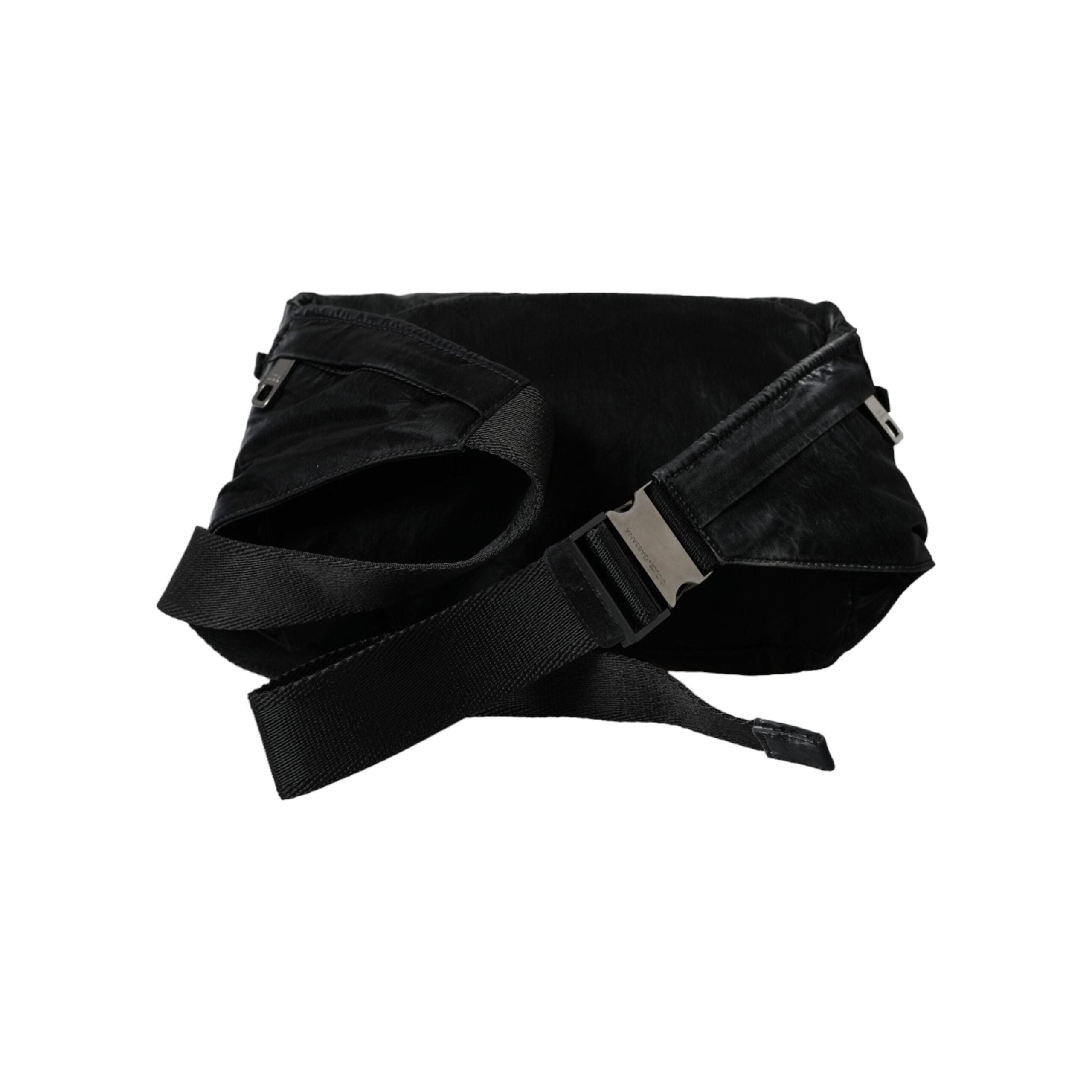 Luxour, Dolce & Gabbana Black Nylon Logo Plaque Belt Waist Fanny Pack Bag, 