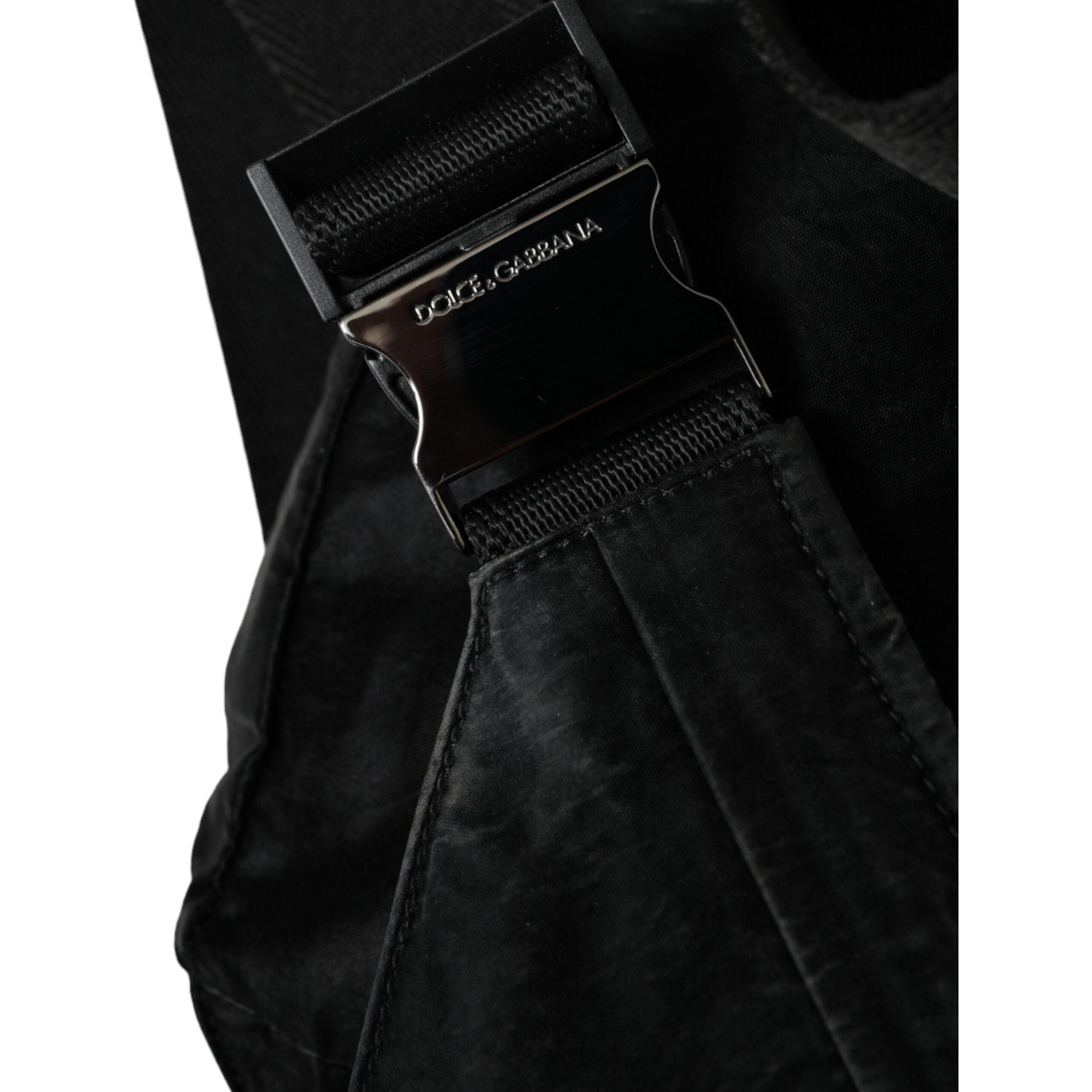 Luxour, Dolce & Gabbana Black Nylon Logo Plaque Belt Waist Fanny Pack Bag, 