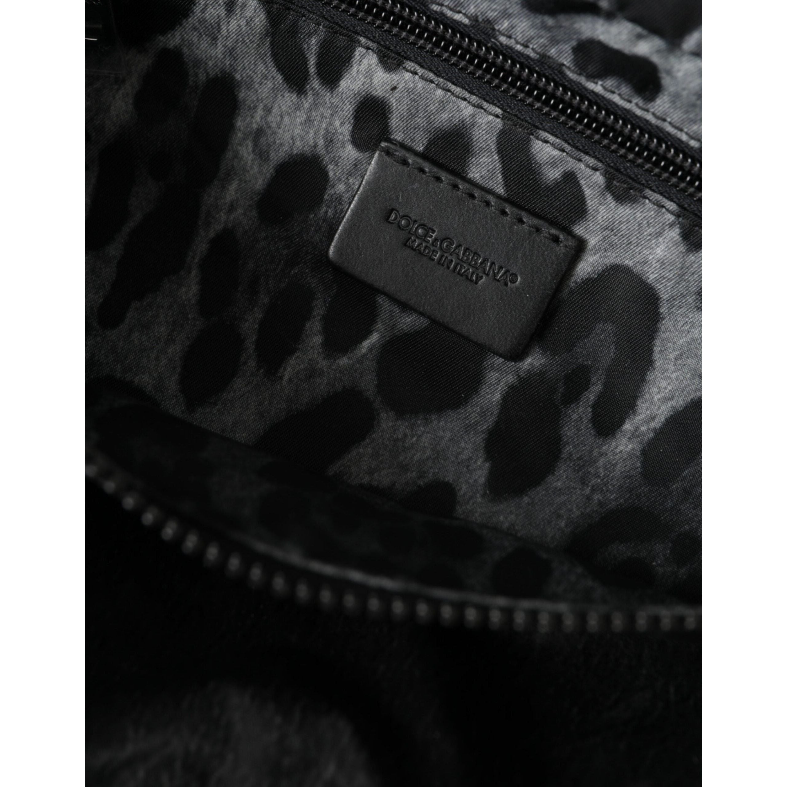 Luxour, Dolce & Gabbana Black Nylon Logo Plaque Belt Waist Fanny Pack Bag, 