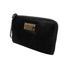 Luxour, Dolce & Gabbana Black Nylon Logo Plaque Keyring Pouch Clutch Bag, 