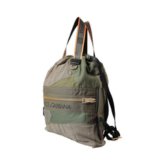 Luxour, Dolce & Gabbana Military Green Patchwork Rucksack Backpack Bag, 