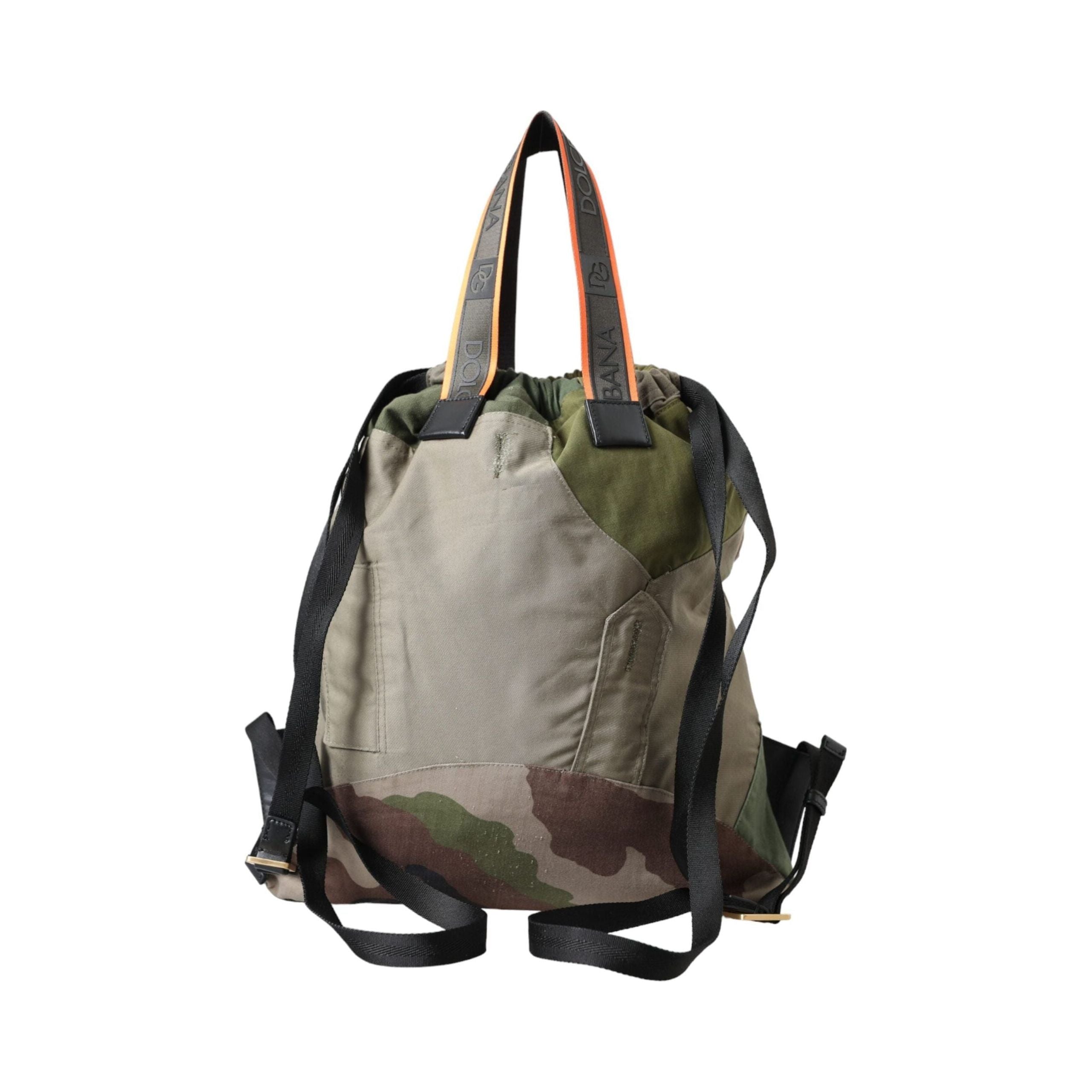 Luxour, Dolce & Gabbana Military Green Patchwork Rucksack Backpack Bag, 