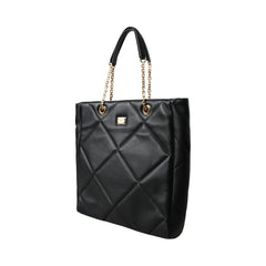 Luxour, Dolce & Gabbana Black Leather JUNGLE Quilted Shopping Tote Bag, 