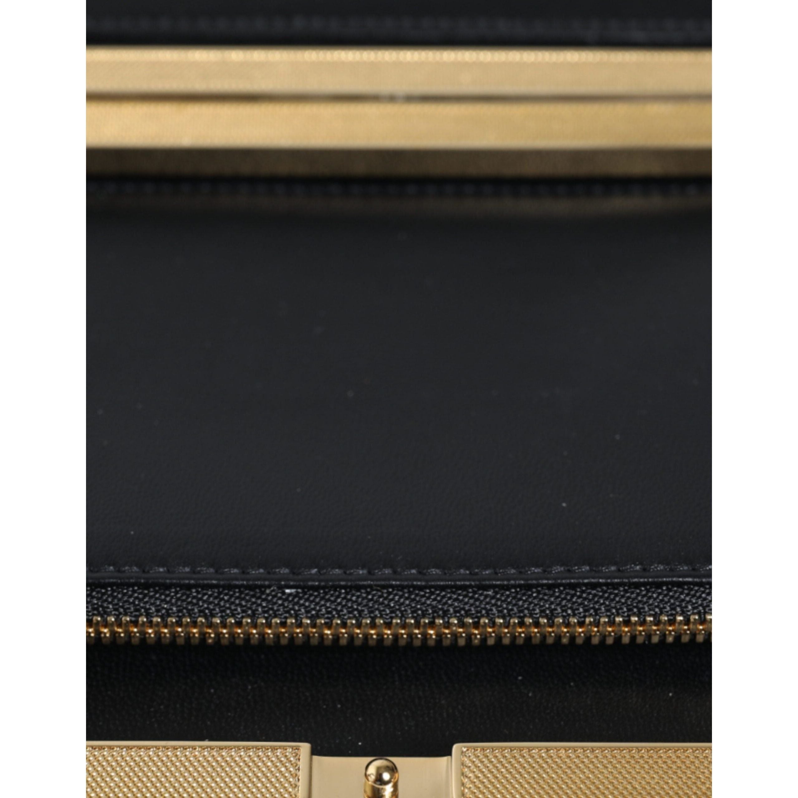Luxour, Dolce & Gabbana Multicolor Floral Gold Frame Clutch Evening Purse Bag, 