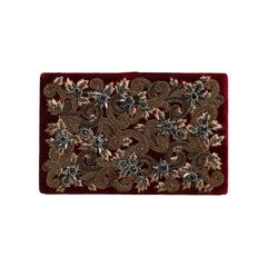 Luxour, Dolce & Gabbana Red Velvet Gold Frame Clutch Evening Party Purse Bag, 