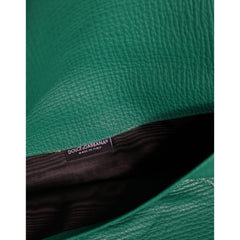 Luxour, Dolce & Gabbana Green Leather Handbag Clutch Mini Purse Pouch Tablet Case, 