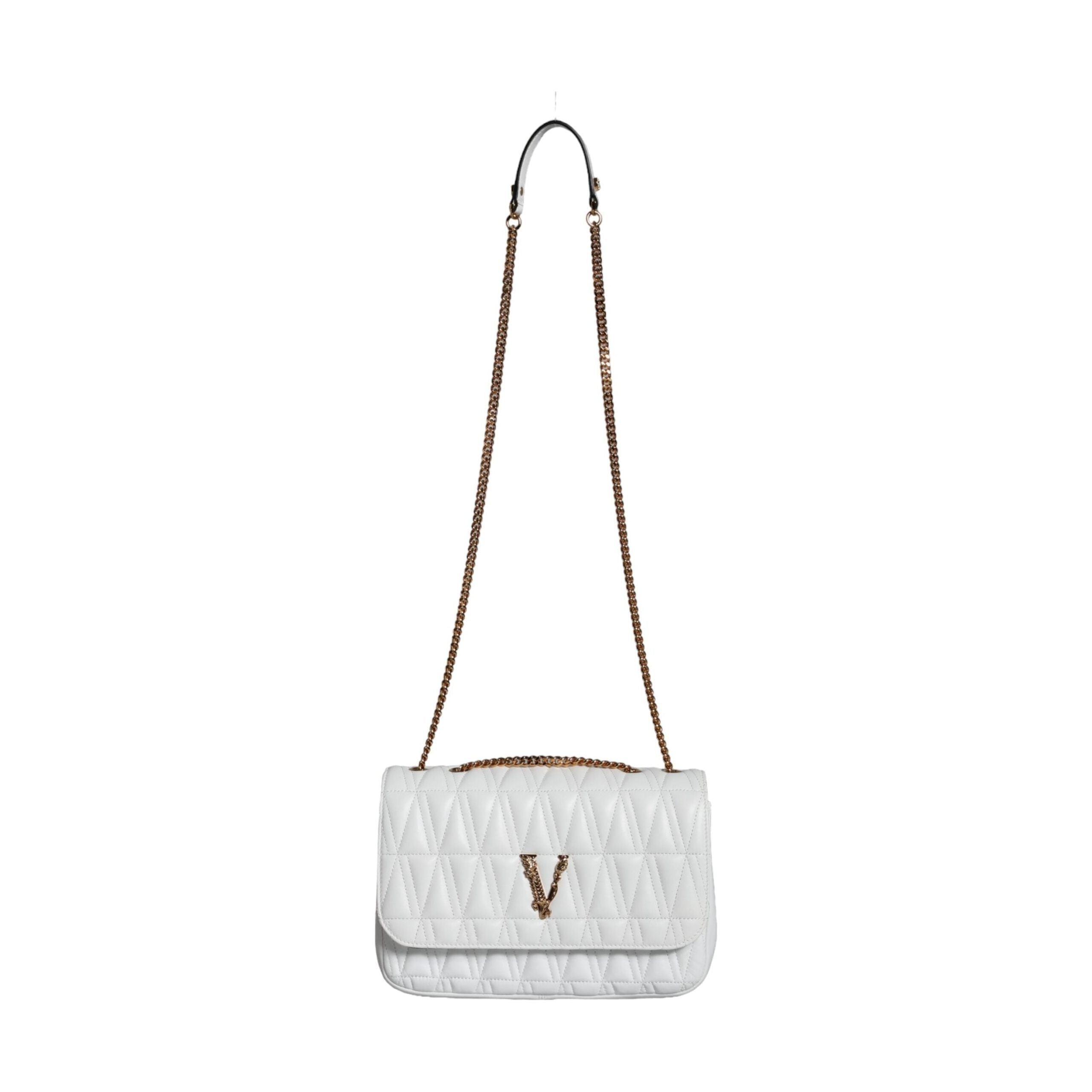 Luxour, Versace White Mini Nappa Leather Crossbody Shoulder Bag, 