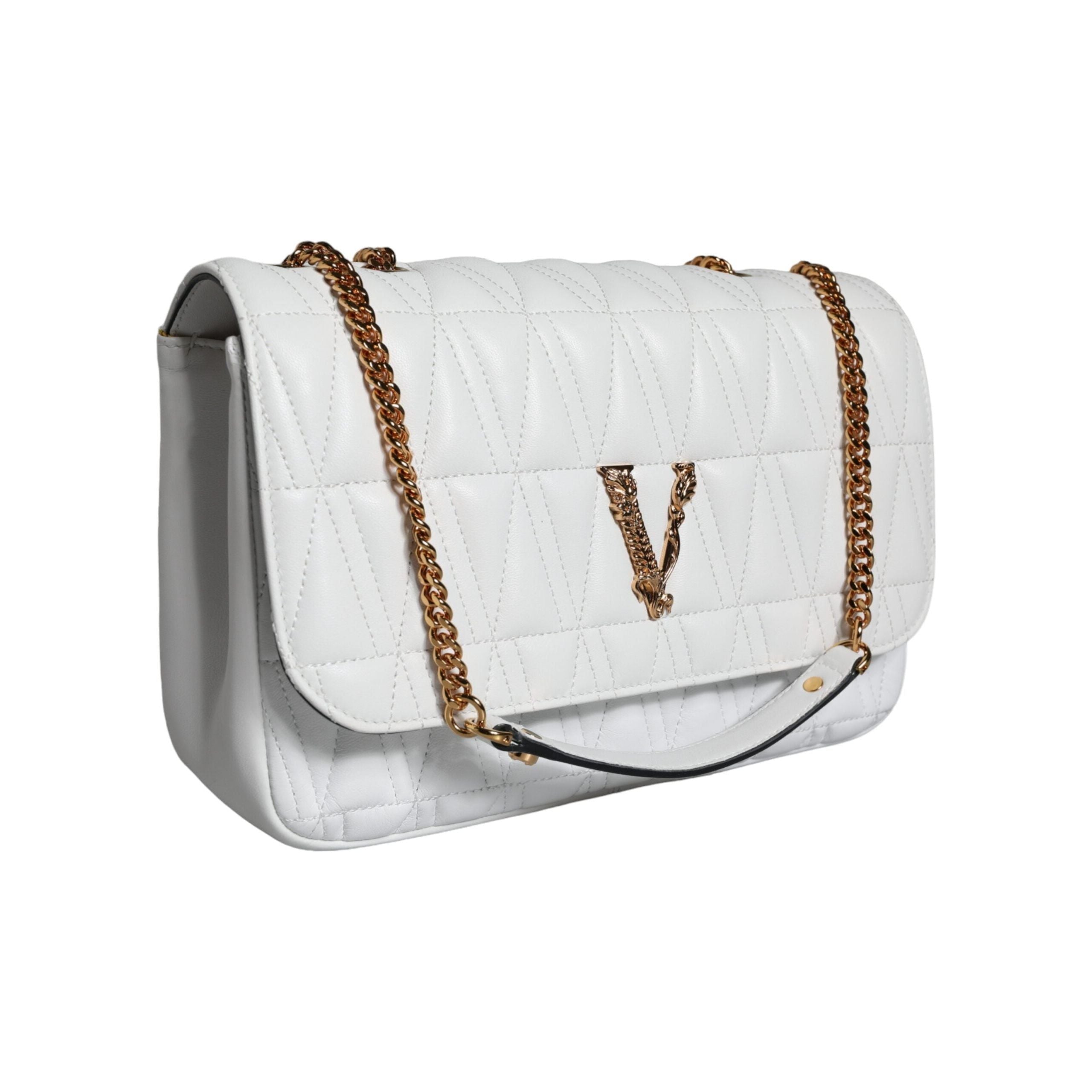 Luxour, Versace White Mini Nappa Leather Crossbody Shoulder Bag, 
