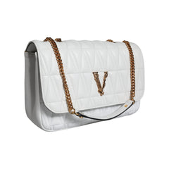 Luxour, Versace White Mini Nappa Leather Crossbody Shoulder Bag, 