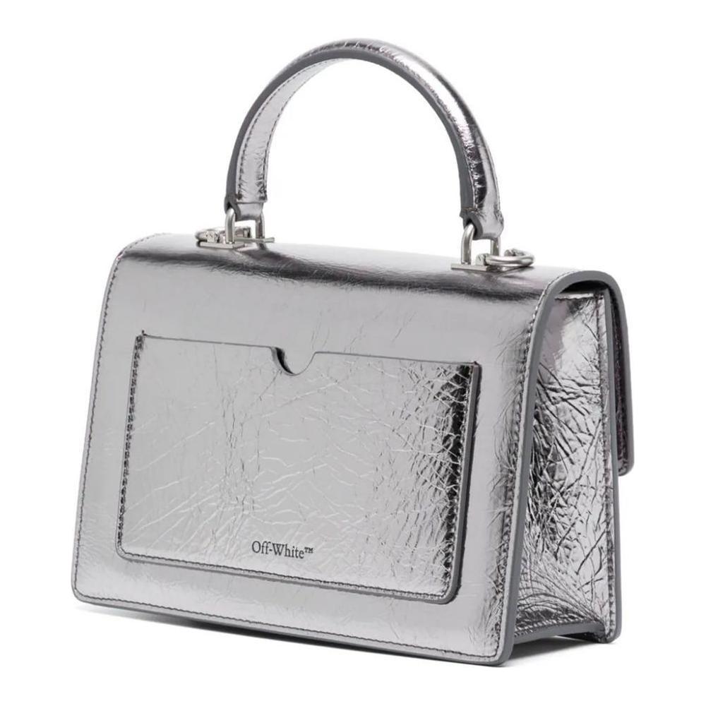 Luxour, Off-White Gray Leather Crossbody Bag, 